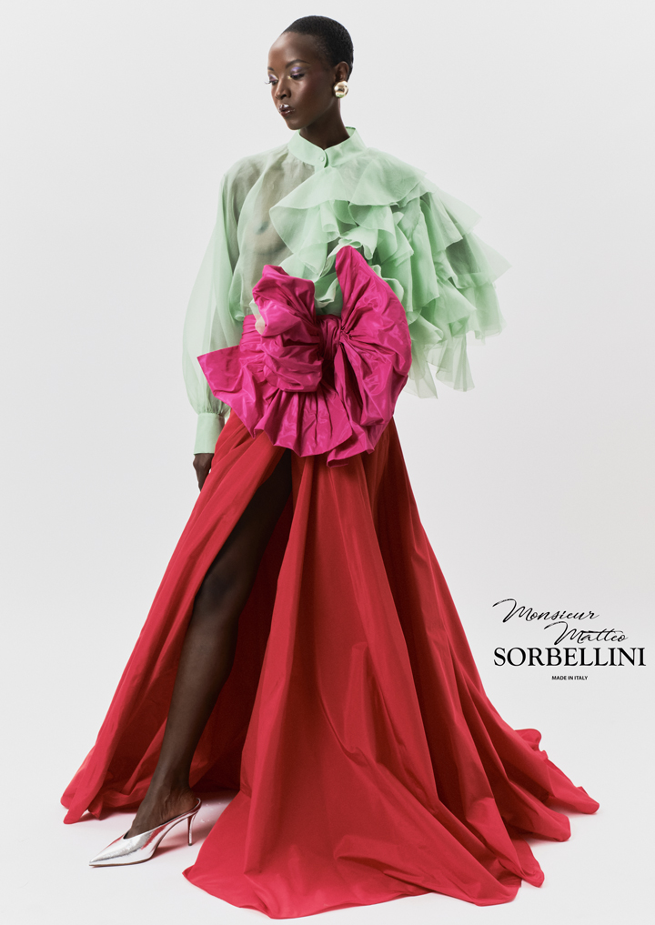 VIP Italian fashion design, by Matteo Sorbellini Group, refers to two things, haute couture fashion, which is French for high sewing, this is the most exclusive and expensive type of fashion design, characterized by original designs by leading fashion houses as Monsieur Matteo Sorbellini. Made in Italy hand-crafted garments made with high-quality materials as main focus on perfect fit and finish for customers in the United States of America, China, Germany, England, Australia, California, Japan, Dubai and Saudi Arabia fashion boutiques